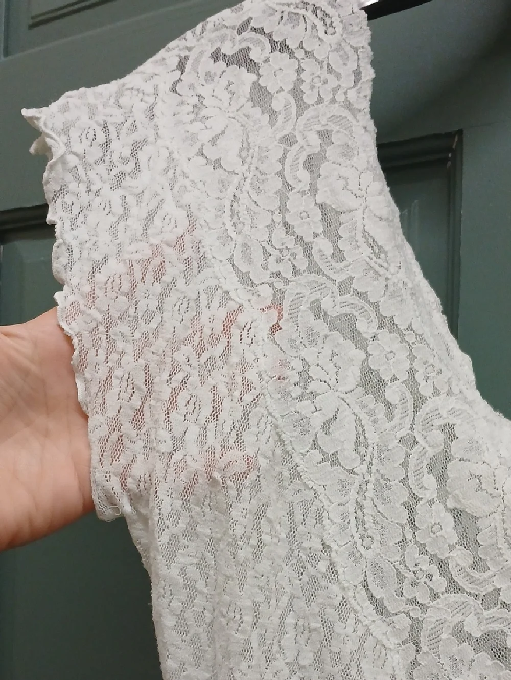 Vintage Cachet Lace Bodice Chemise Slip Dress in Pale Mint Green Size Medium - Picture 5 of 9